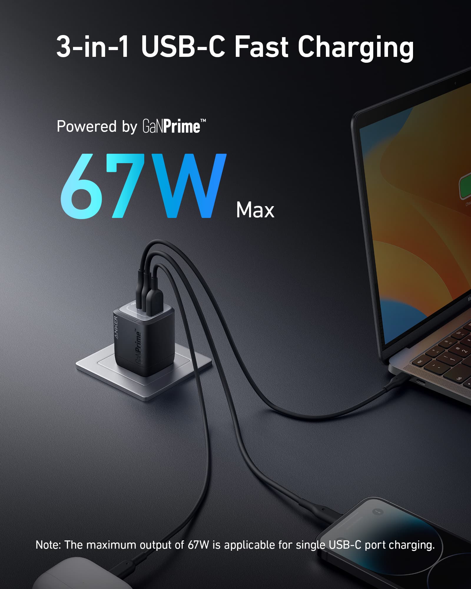 Anker Prime 67W GaN Wall Charger (3 Ports) 2-Pack - Image 2