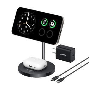 Anker MagGo Wireless Charger (2-in-1, Stand, 40W Adapter Included)