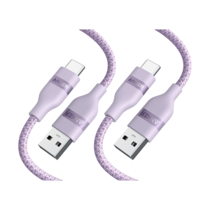 Anker USB-A to USB-C Cable (Upcycled-Braided, 2 Pack, Violet)