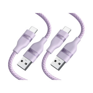 Anker USB-A to USB-C Cable (Upcycled-Braided, 2 Pack, Violet)