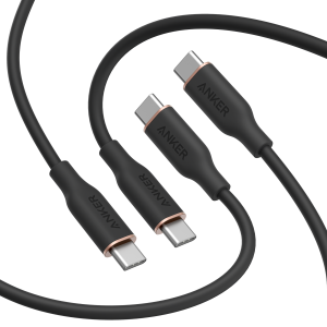 Anker 643 USB-C to USB-C Cable (Flow, Silicone, 240W, 2-Pack, Midnight Black)