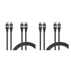Anker USB-C to USB-C Cable (3 ft / 6 ft, 240W, Upcycled-Braided, 4-Pack)