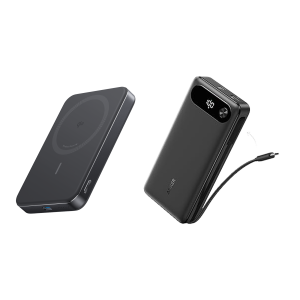 Anker Power Bank (20K, 8wer Ban7W, Built-In USB-C Cable) and Anker MagGo Pok (10K, Slim)