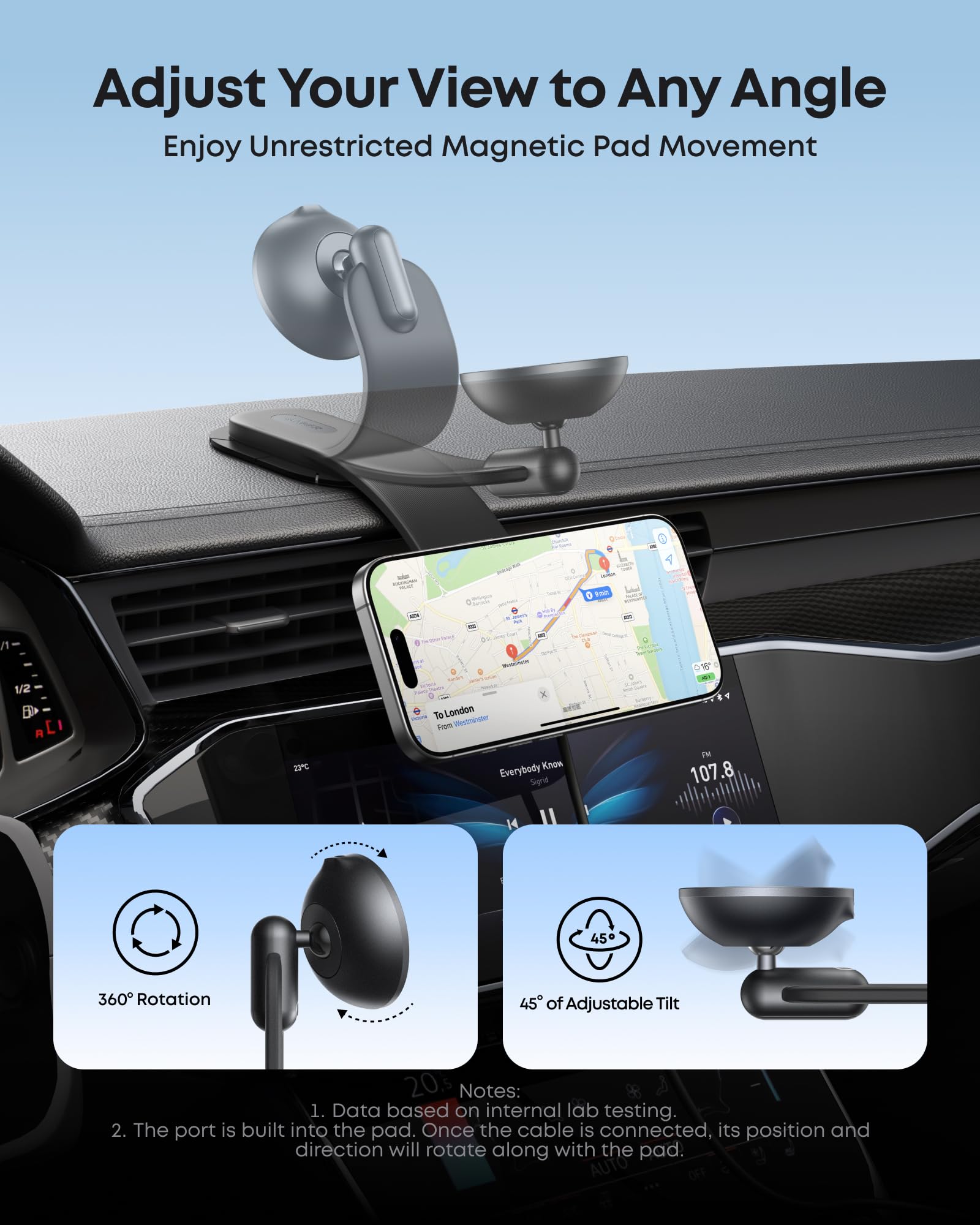 Anker Nano Wireless Car Charger (Magnetic, Detachable Pad) - Image 5