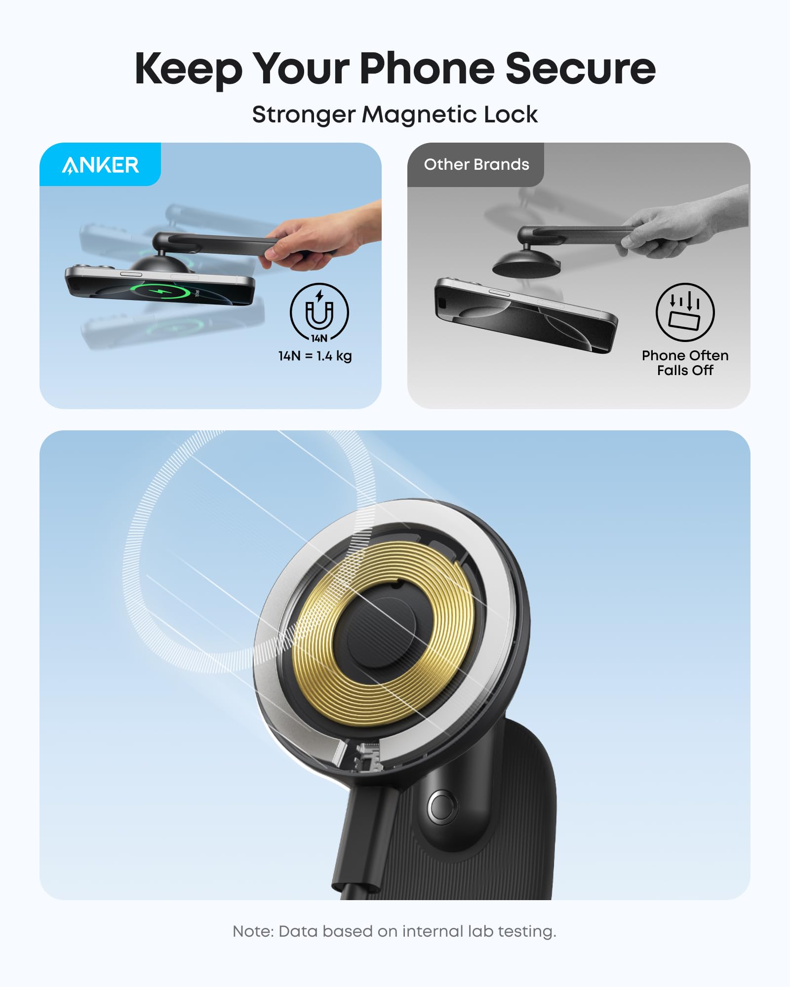 Anker Nano Wireless Car Charger (Magnetic, Detachable Pad) - Image 4