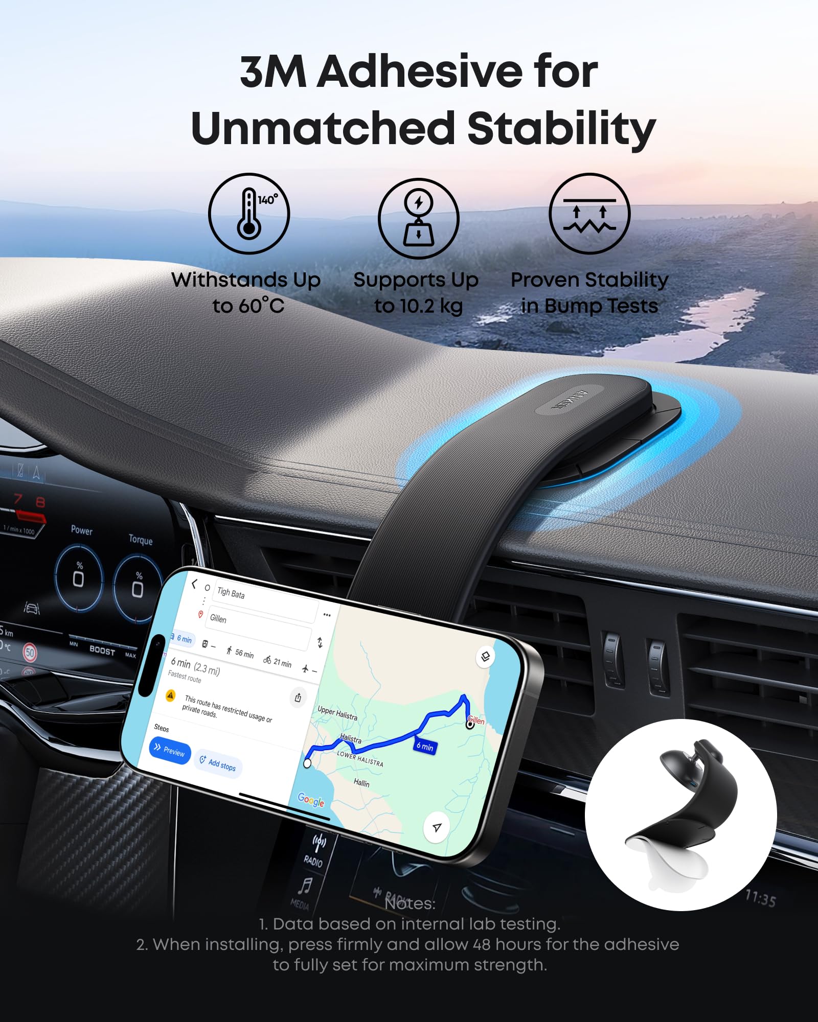Anker Nano Wireless Car Charger (Magnetic, Detachable Pad) - Image 6